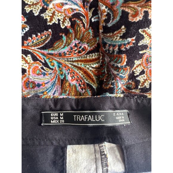 Zara Multicolored Paisley Corduroy Button-Down Skirt M - Picture 9 of 9